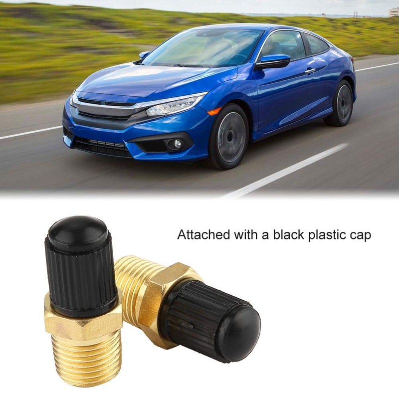 KIMISS Schrader Valve, 2Pcs 1/8" NPT MPT Brass Air Compressor Tank Fill Valve Relief Valve - Image 3